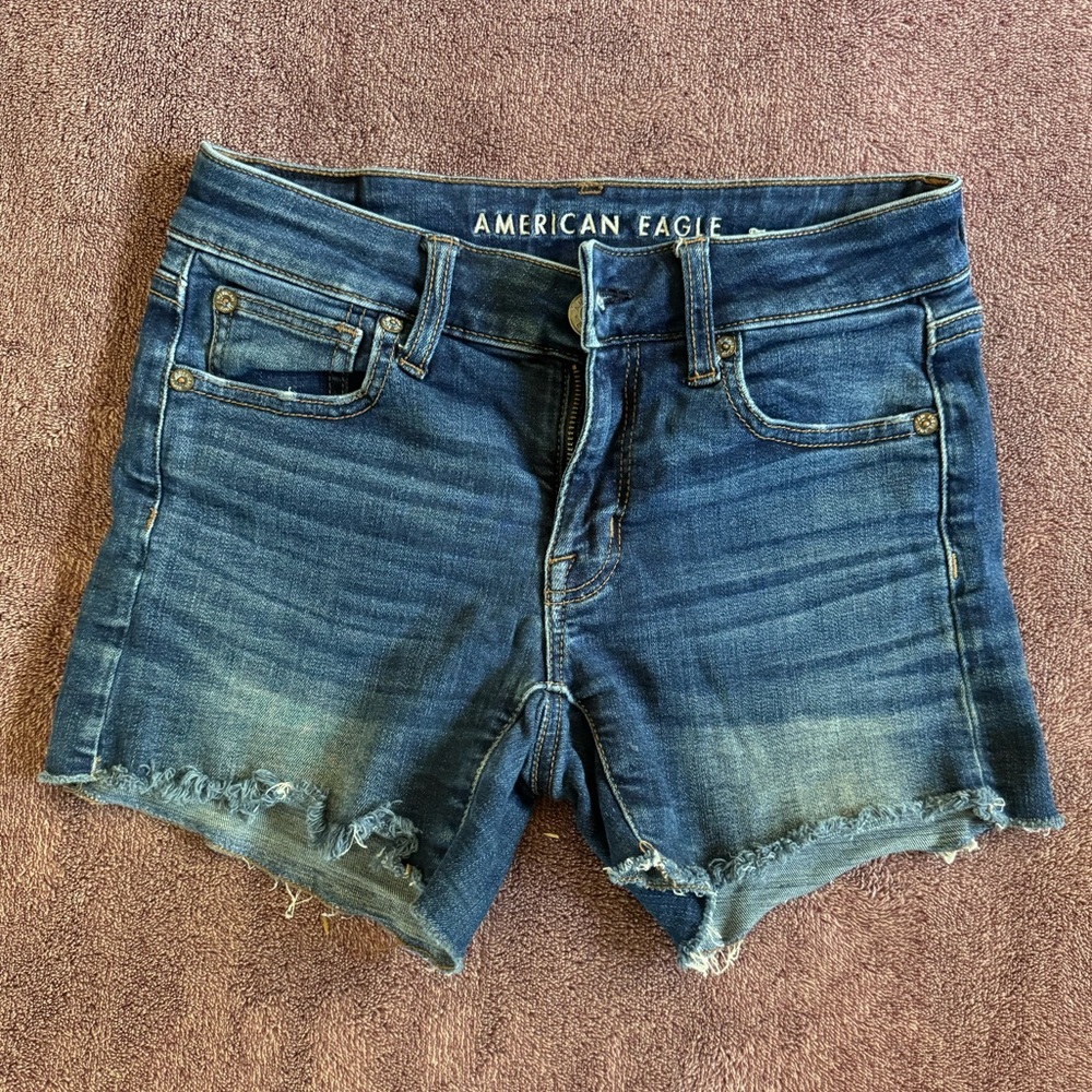 American Eagle Shortie Jean Shorts, Size 0